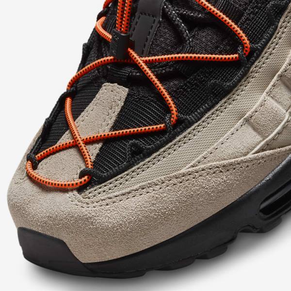 Khaki / Orange / Black Men's Nike Air Max 95 Sneakers | NK657VAP