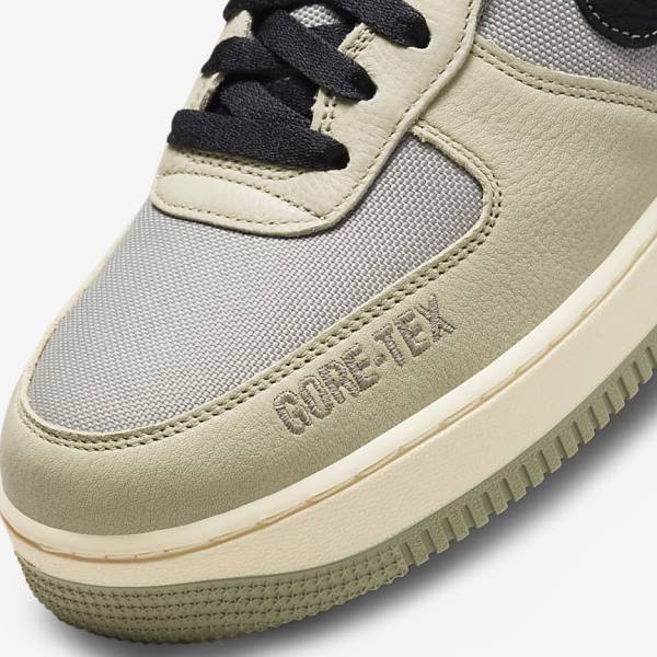 Khaki / White / Black Men's Nike Air Force 1 GTX Sneakers | NK108DGY