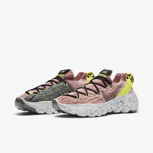 Lemon / Light Pink / Black Women's Nike Space Hippie 04 Sneakers | NK024BHV