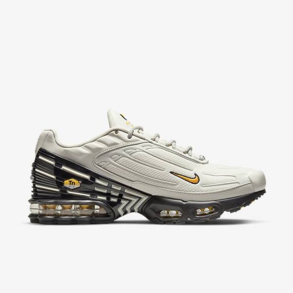 Light Beige / Black / Silver / Gold Men's Nike Air Max Plus 3 Sneakers | NK786DHG