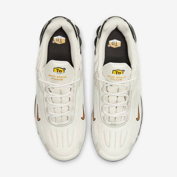 Light Beige / Black / Silver / Gold Men's Nike Air Max Plus 3 Sneakers | NK786DHG