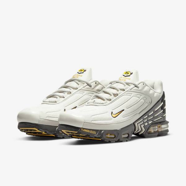 Light Beige / Black / Silver / Gold Men's Nike Air Max Plus 3 Sneakers | NK786DHG