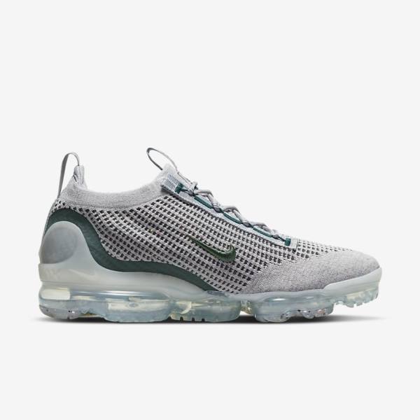 Light Beige / Metal Silver / Dark Turquoise Men's Nike Air VaporMax 2021 FK SE Sneakers | NK781EYG