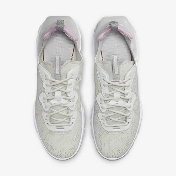 Light Beige / White / Pink Women's Nike React Vision Sneakers | NK041VDT