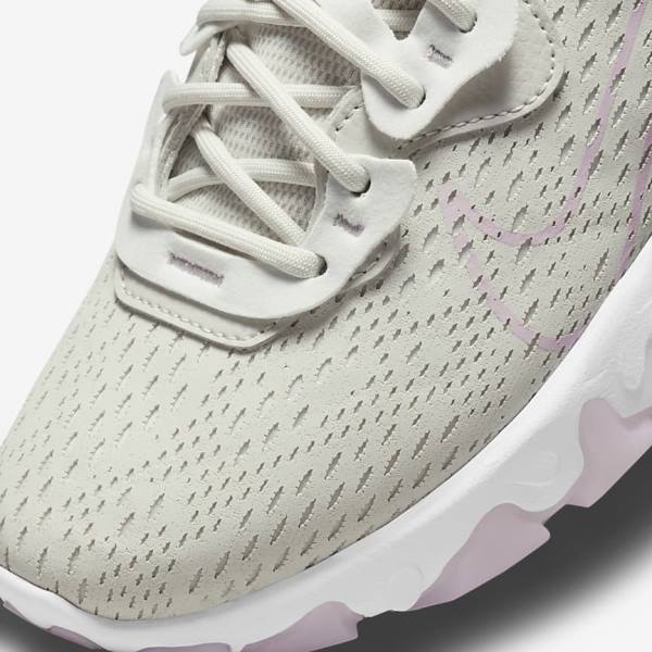 Light Beige / White / Pink Women's Nike React Vision Sneakers | NK041VDT