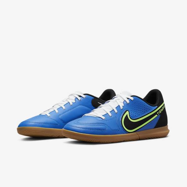 Light Blue / Light Green / Brown / Black Men's Nike Tiempo Legend 9 Club IC Indoor-Court Football Shoes | NK378HOW