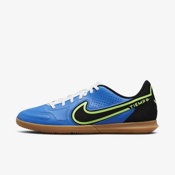 Light Blue / Light Green / Brown / Black Men\'s Nike Tiempo Legend 9 Club IC Indoor-Court Football Shoes | NK378HOW