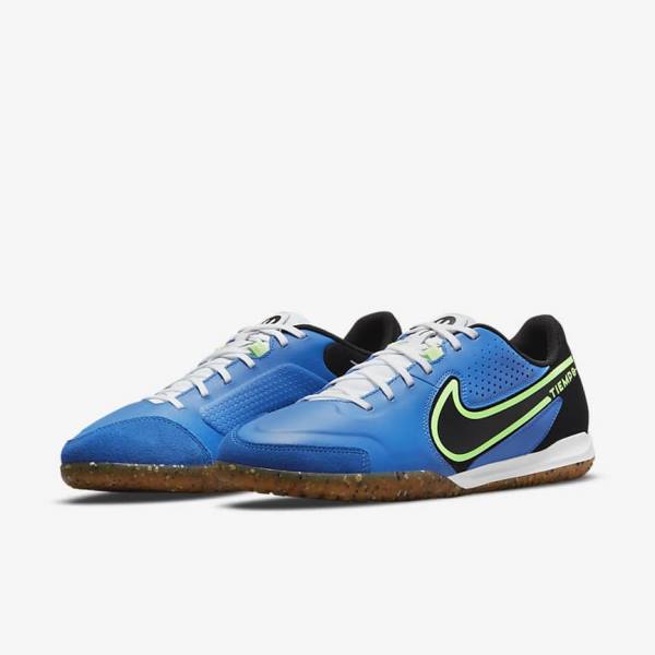 Light Blue / Light Green / Brown / Black Men's Nike Tiempo Legend 9 Academy IC Indoor-Court Football Shoes | NK820MIN