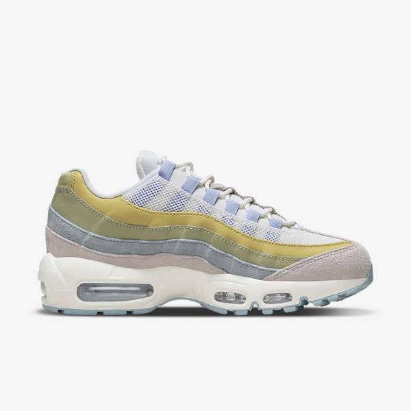 Light Blue / Olive Women's Nike Air Max 95 Sneakers | NK870LWR