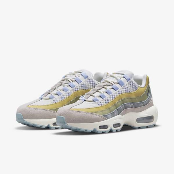 Light Blue / Olive Women's Nike Air Max 95 Sneakers | NK870LWR