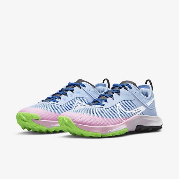 Light Blue / Royal / Black / White Women's Nike Air Zoom Terra Kiger 8 Trail Running Shoes | NK563ASK