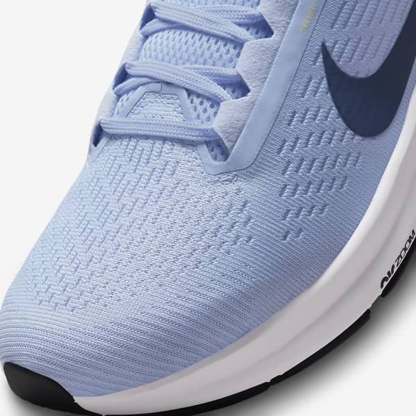 Light Blue / White / Navy / Navy Women's Nike Air Zoom Structure 24 Road Running Shoes | NK812DQL