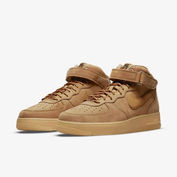 Light Brown / Black Men's Nike Air Force 1 Mid 07 Sneakers | NK943DSH