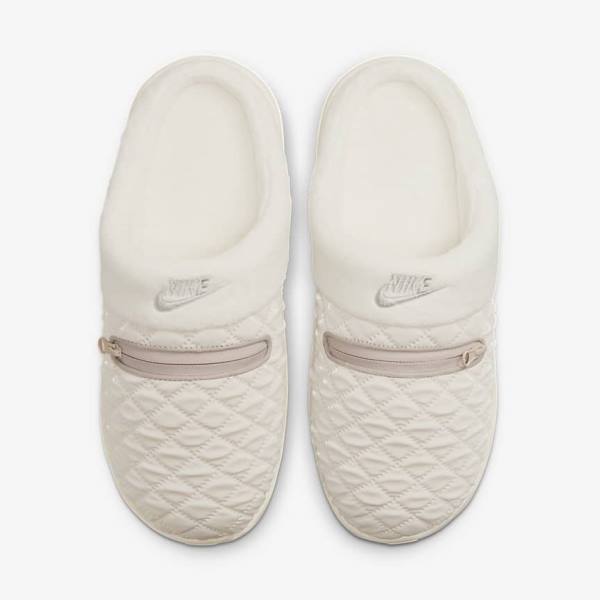 Light Brown / White / Grey Women's Nike Burrow SE Slipper Sneakers | NK289LRH