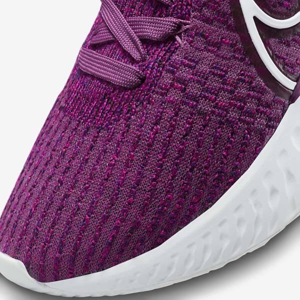 Light Burgundy / Pink / White Women's Nike React Infinity Run Flyknit 3 Road Running Shoes | NK017STA