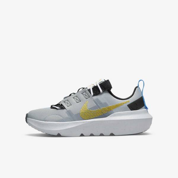 Light Grey / Blue / White Kids\' Nike Crater Impact Older Sneakers | NK857DMG