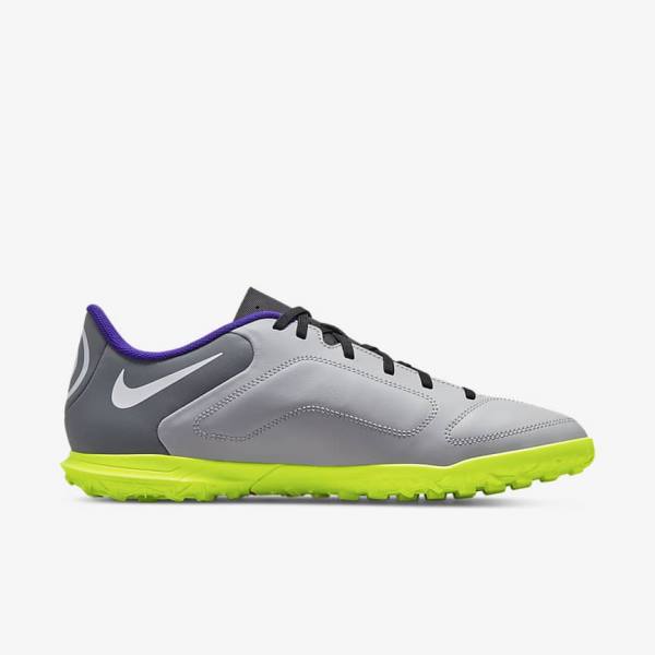 Light Grey / White Women's Nike Tiempo Legend 9 Club TF Turf Football Shoes | NK526HYJ