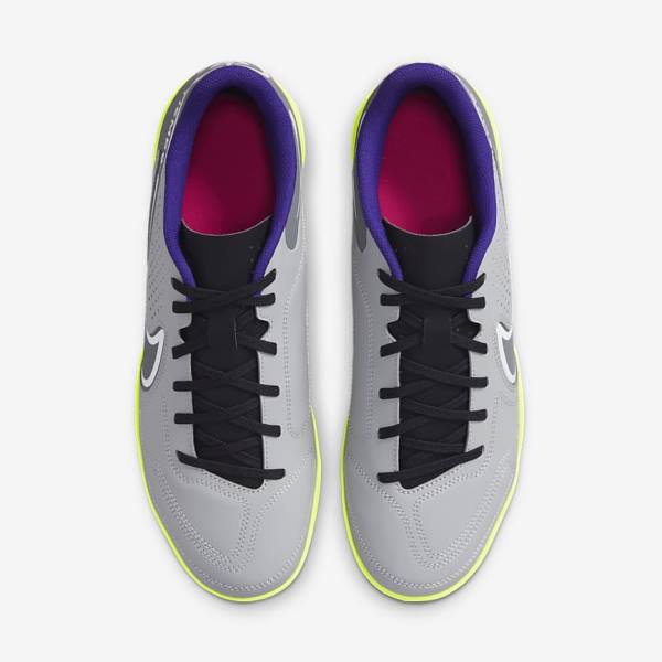 Light Grey / White Women's Nike Tiempo Legend 9 Club TF Turf Football Shoes | NK526HYJ