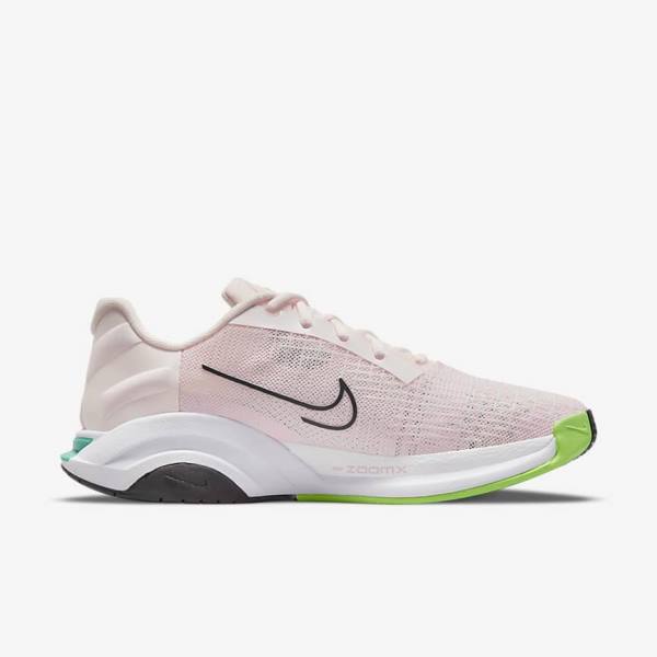 Light Pink / Green / Black Women's Nike ZoomX SuperRep Surge Endurance Class Training Shoes | NK057ADO