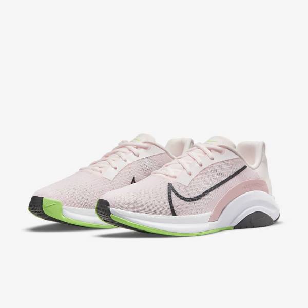 Light Pink / Green / Black Women's Nike ZoomX SuperRep Surge Endurance Class Training Shoes | NK057ADO