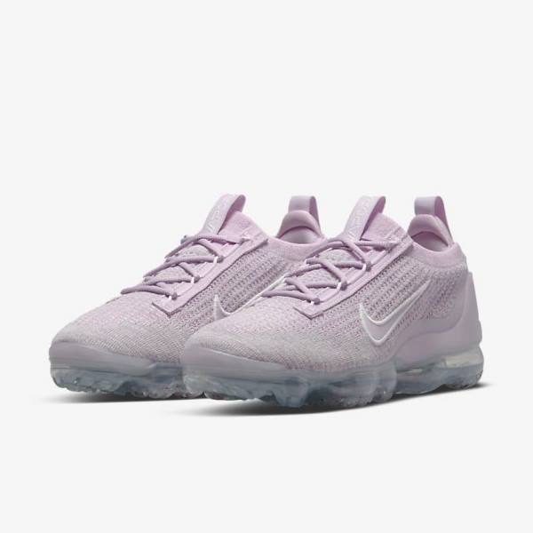 Light Pink / White / Metal Silver / Purple Women's Nike Air VaporMax 2021 FK Sneakers | NK279AEX