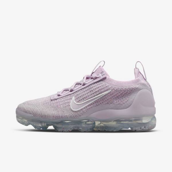 Light Pink / White / Metal Silver / Purple Women\'s Nike Air VaporMax 2021 FK Sneakers | NK279AEX