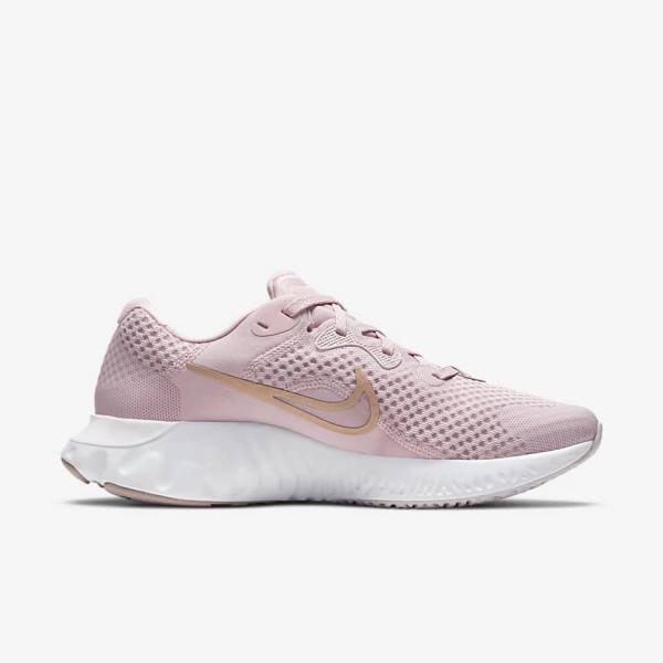 Light Purple / White / Metal Red Brown Women's Nike Renew Run 2 Road Running Shoes | NK629FJY