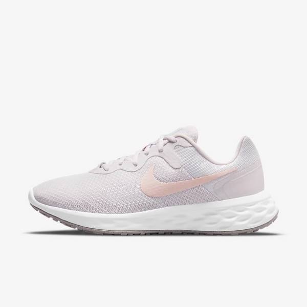 Light Purple / White Women\'s Nike Revolution 6 Next Nature Road Running Shoes | NK421ZHR