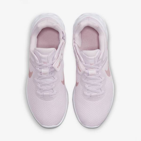 Light Purple / White Women's Nike Revolution 6 FlyEase Next Nature Easy On-Off Road Running Shoes | NK498MRV