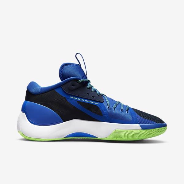 Navy / Blue / White / Green Men's Nike Jordan Zoom Separate Basketball Shoes | NK817TIC