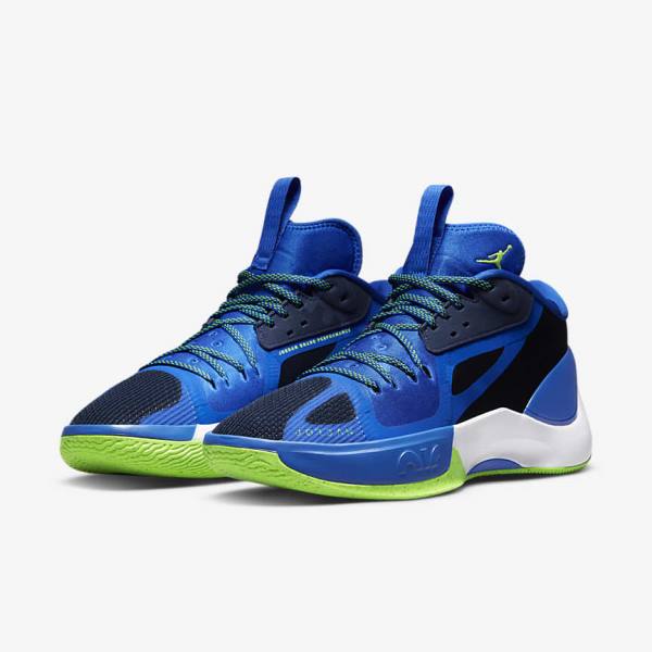 Navy / Blue / White / Green Men's Nike Jordan Zoom Separate Basketball Shoes | NK817TIC