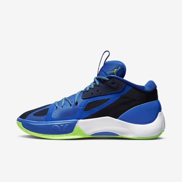 Navy / Blue / White / Green Men\'s Nike Jordan Zoom Separate Basketball Shoes | NK817TIC