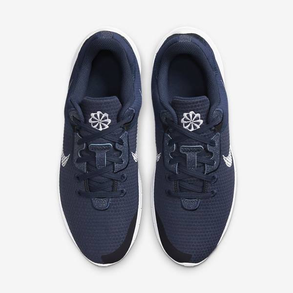 Navy / Dark Obsidian / White Men's Nike Flex Experience Run 11 Next Nature Road Running Shoes | NK469HIS