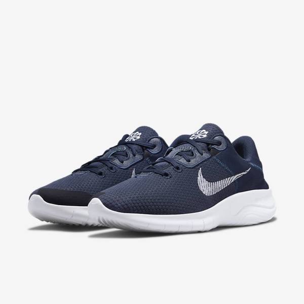 Navy / Dark Obsidian / White Men's Nike Flex Experience Run 11 Next Nature Road Running Shoes | NK469HIS