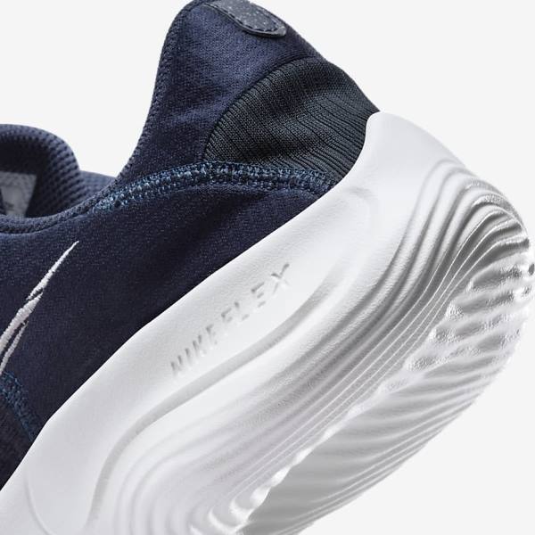 Navy / Dark Obsidian / White Men's Nike Flex Experience Run 11 Next Nature Road Running Shoes | NK469HIS