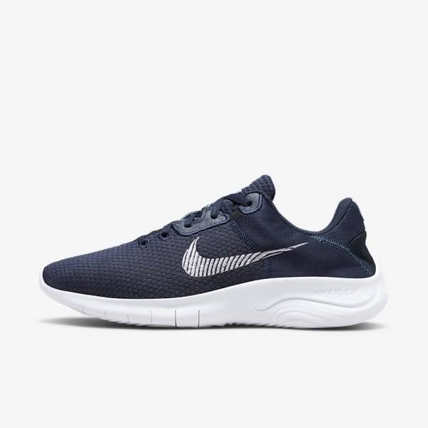 Navy / Dark Obsidian / White Men\'s Nike Flex Experience Run 11 Next Nature Road Running Shoes | NK469HIS