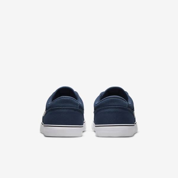 Navy / Navy / Black / White Men's Nike SB Chron 2 Canvas Skate Shoes | NK039FDT