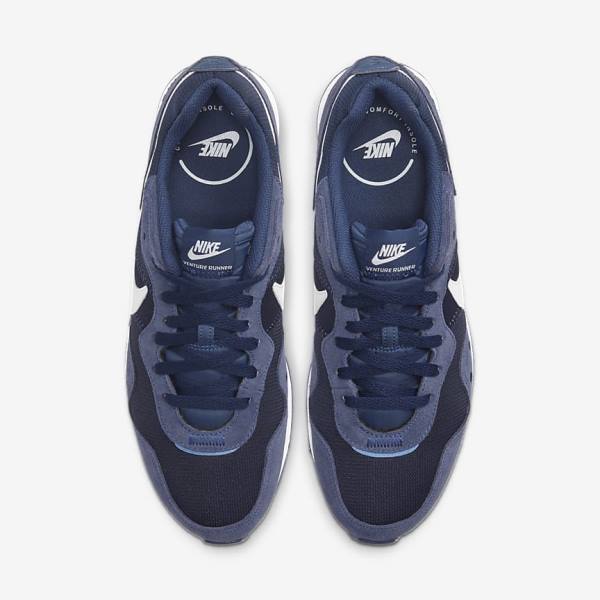 Navy / Navy / White Men's Nike Venture Runner Sneakers | NK105XBP