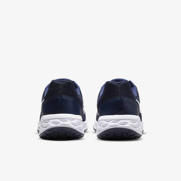 Navy / Obsidian / White Men's Nike Revolution 6 Next Nature Road Running Shoes | NK261RCZ