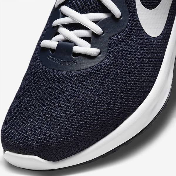 Navy / Obsidian / White Men's Nike Revolution 6 Next Nature Road Running Shoes | NK261RCZ