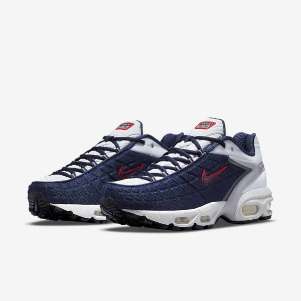 Navy / Platinum / White / Red Men's Nike Air Max Tailwind V SP Sneakers | NK038APC