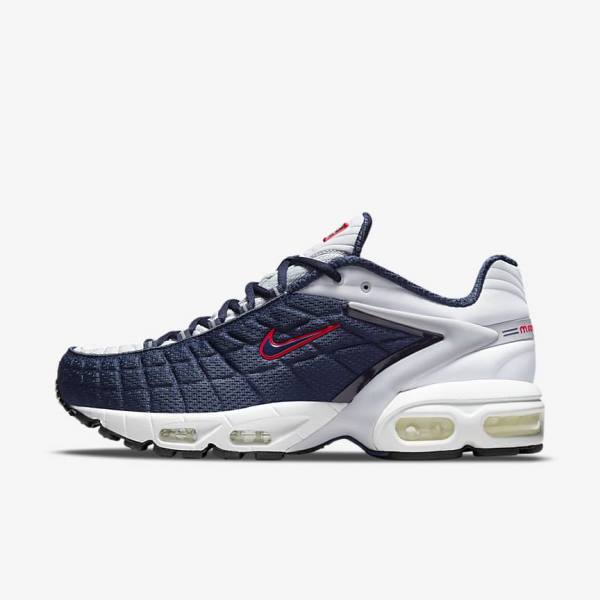 Navy / Platinum / White / Red Men\'s Nike Air Max Tailwind V SP Sneakers | NK038APC