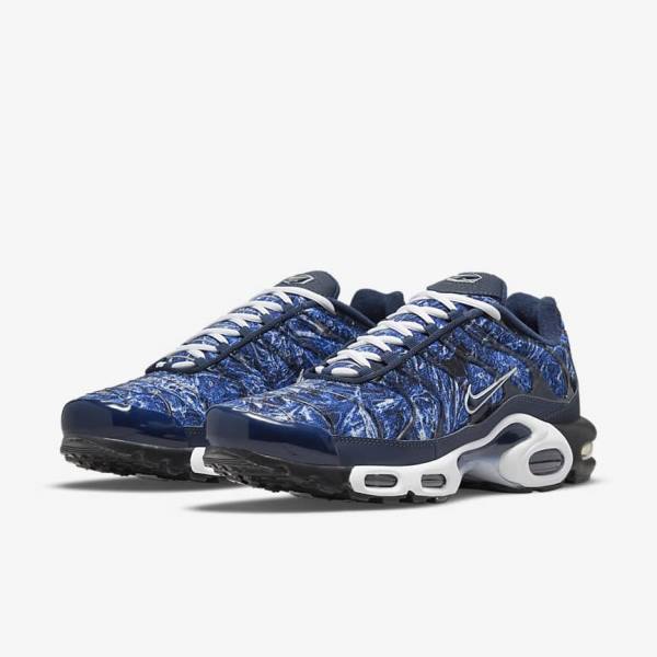 Navy / White / Black / Navy Men's Nike Air Max Plus Sneakers | NK179OGX