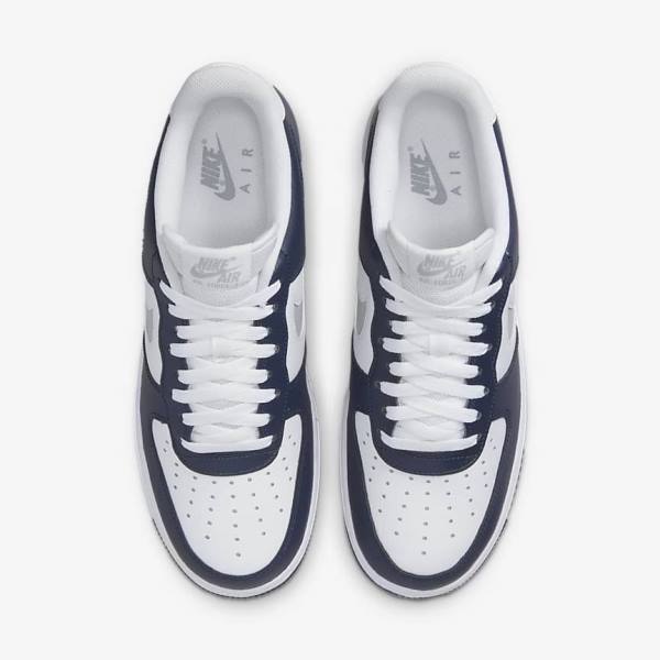 Navy / White / Grey Men's Nike Air Force 1 07 LV8 Sneakers | NK701EHR