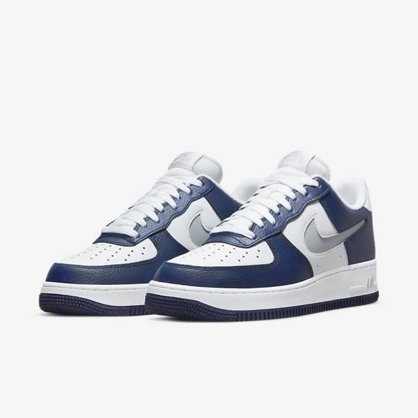 Navy / White / Grey Men's Nike Air Force 1 07 LV8 Sneakers | NK701EHR