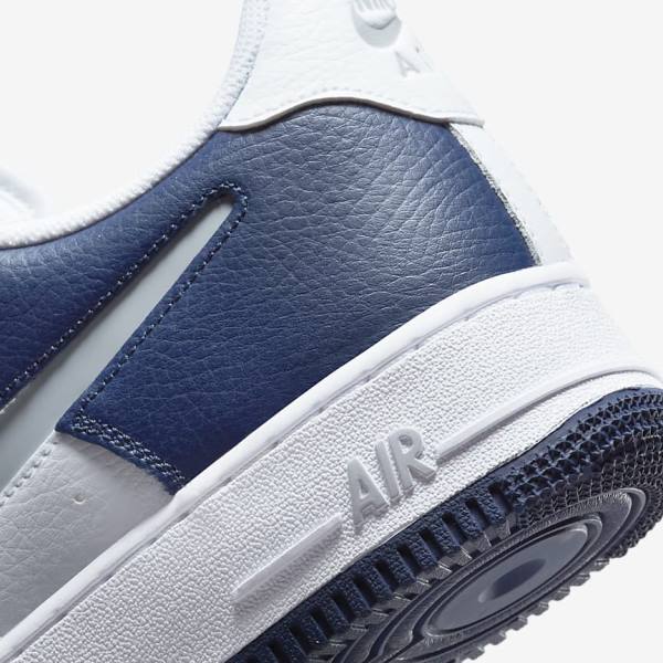 Navy / White / Grey Men's Nike Air Force 1 07 LV8 Sneakers | NK701EHR