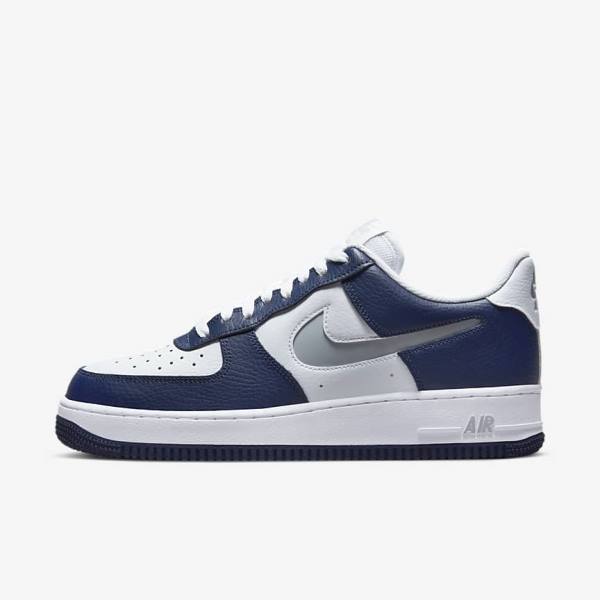 Navy / White / Grey Men\'s Nike Air Force 1 07 LV8 Sneakers | NK701EHR