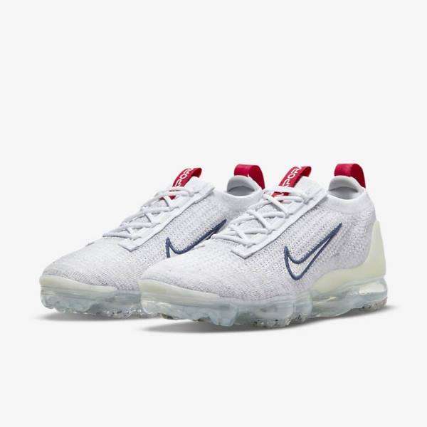 Navy / White Women's Nike Air VaporMax 2021 Flyknit Sneakers | NK693JEO