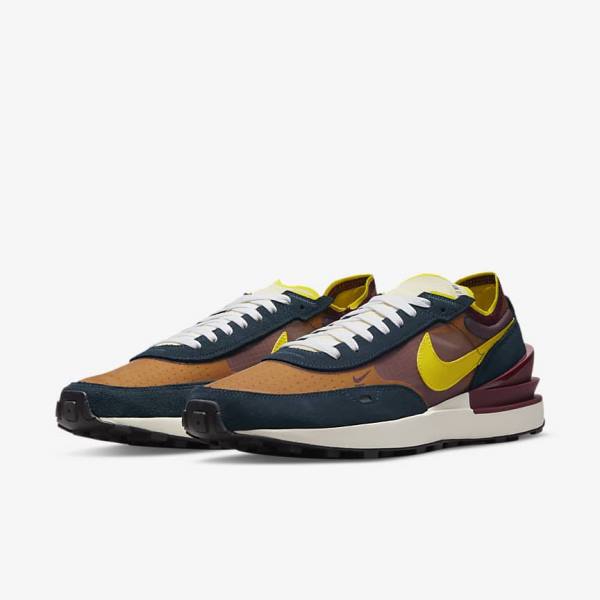 Navy / White / Yellow Men's Nike Waffle One SE Sneakers | NK631CHU