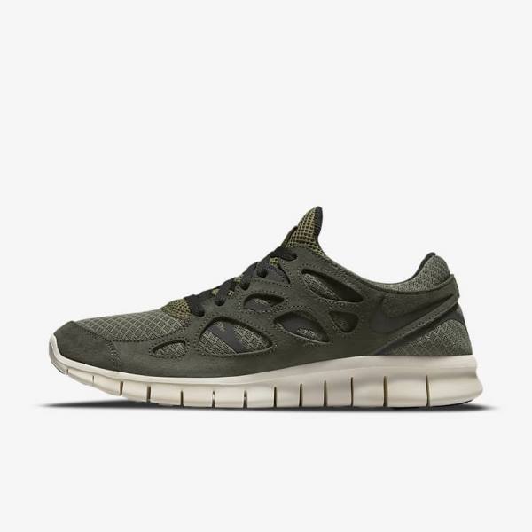 Olive / Black Men\'s Nike Free Run 2 Sneakers | NK471PFI